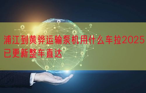 浦江到黄骅运输泵机用什么车拉2025已更新整车直达